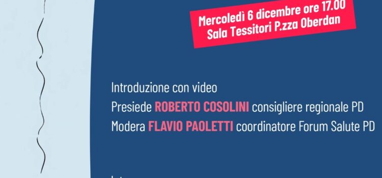 Fine vita: oggi 6/12 a Trieste incontro pubblico con Roberto Cosolini, Laura Famulari e Maria Luisa Paglia