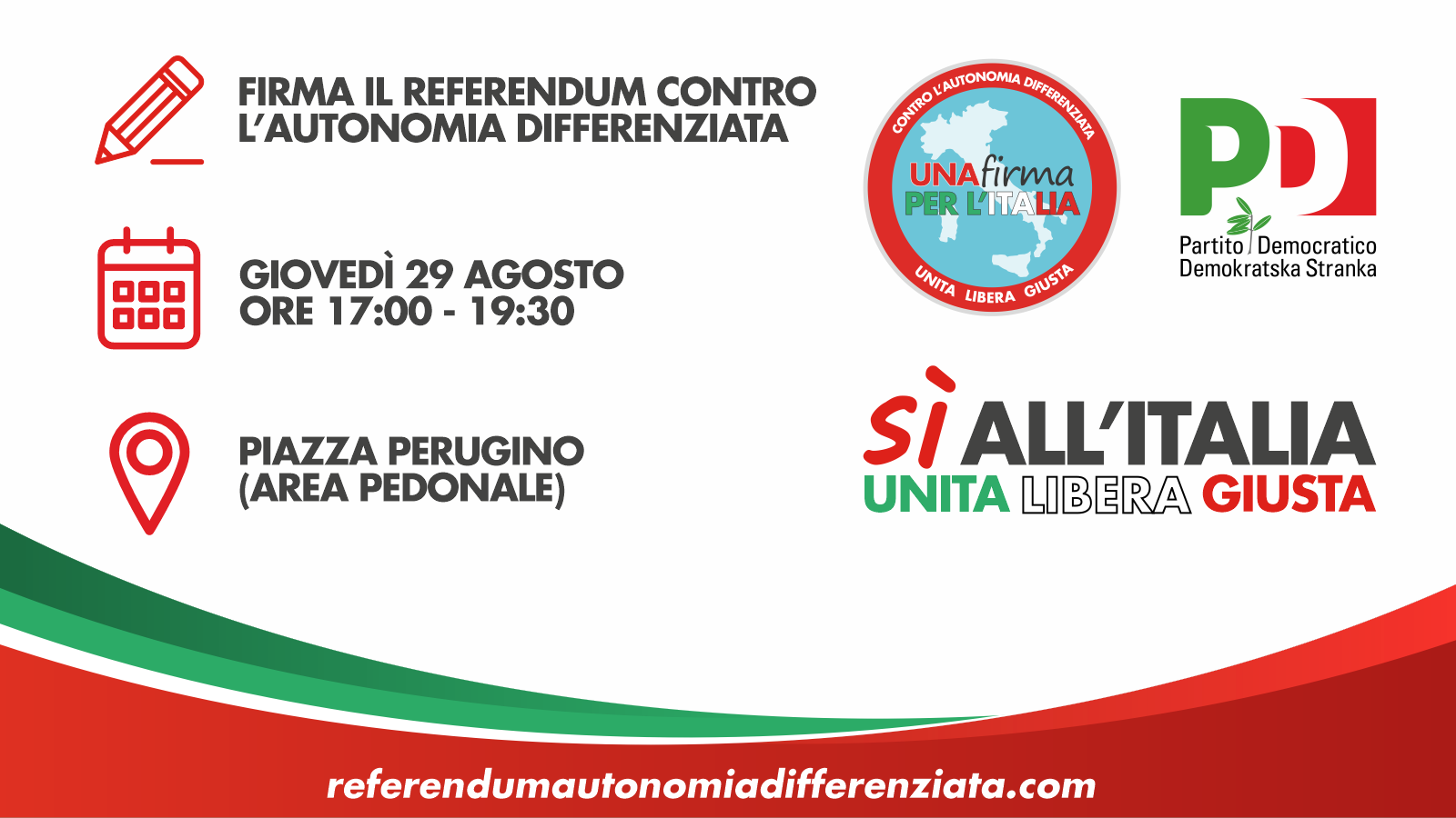 Presidio firme referendum Piazza Perugino